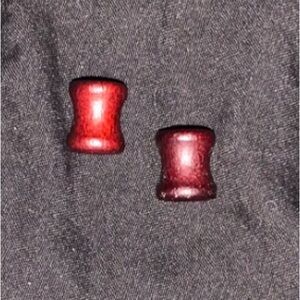 UNUSED🩸 Red Wood Double Flared Tunnel Gauges